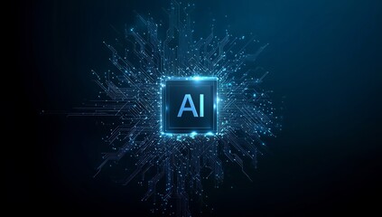 Artificial Intelligence Concept with Circuit Board Background