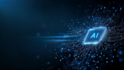 Abstract AI Circuit Board Technology Background