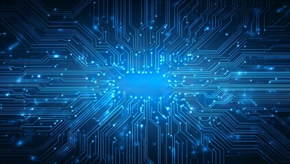 Abstract Blue Circuit Board Background Design