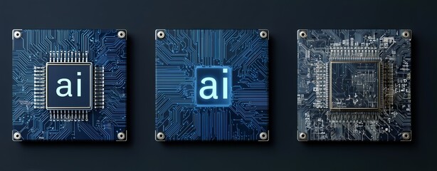 Artificial Intelligence Microchips on Circuit Boards