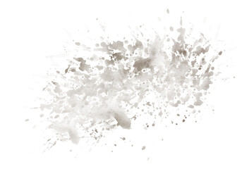 Abstract Brown Paint Splatter on Transparent Background