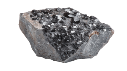 Basalt chip background isolated on a Transparent background, PNG file.
