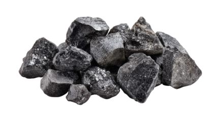Basalt chip background isolated on a Transparent background, PNG file.