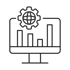 Global AI Analytics Editable Stroke Icon