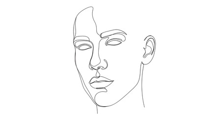 Abstract line drawing of a human face