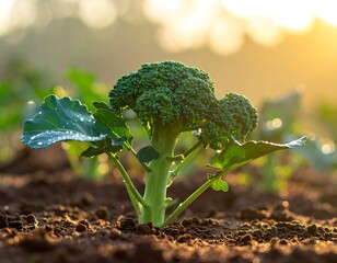 Broccoli sprout in the field