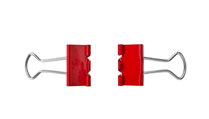 Pair of Office Clips Collection in Unique Colors isolated on transparent background.