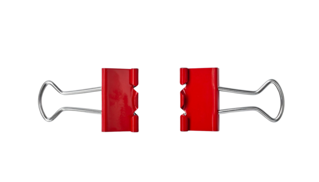 Pair of Office Clips Collection in Unique Colors isolated on transparent background. - Powered by Adobe