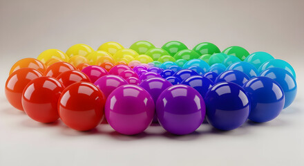 Arrangement of colorful spheres