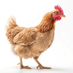 Brown Feathered Chicken Isolated,Poultry ,Livestock