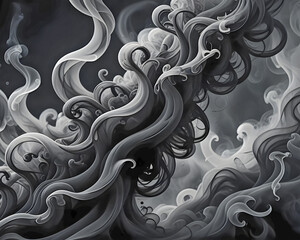 Gray clouds of smoke as a background