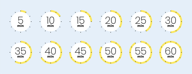 creative minute countdown timer clock symbol in collection