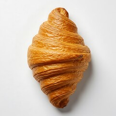 vegan croissant flaky layers, isolated on white background