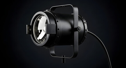 Black stage light on dark background