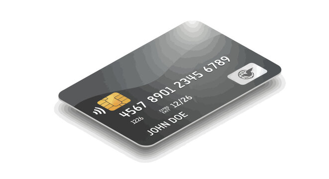 Sleek Black Credit Card with Gold Chip and Contactless Symbol.