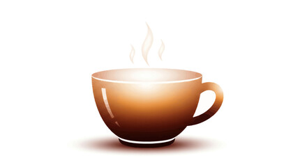 Steaming Ceramic Coffee Cup with Warm Beverage.