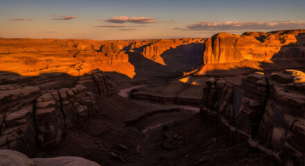 Canyon landscape sunset