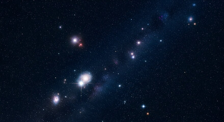 Celestial cluster against dark sky