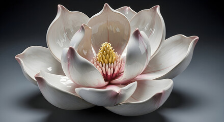 Ceramic flower sculpture art