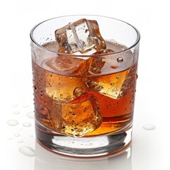 Refreshing iced drink, liquor and ice cubes in glass,cocktail ,refreshment