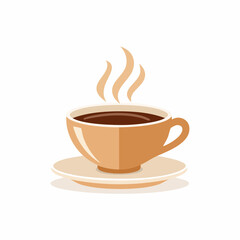 Coffee and tea cups with steam vector illustration icons