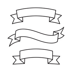 Ribbon monochrome Hand-Drawn Style Elements for Design.