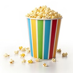 Striped Popcorn Bucket Overflowing, Snacks ,Food