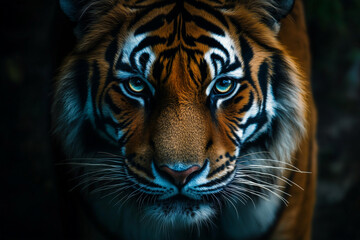 Fototapeta premium Furious Tiger Growling and Sprinting Aggressively in Wild Nature Wildlife Scene