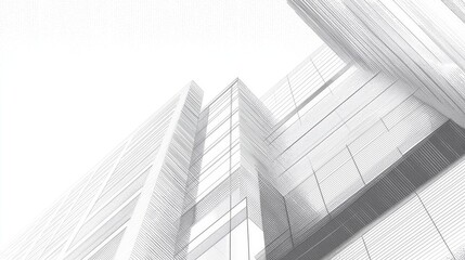 Fototapeta premium Abstract Architectural Wireframe of Modern Building
