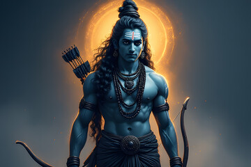 Fototapeta premium Lord Rama Majestic Divine Aura