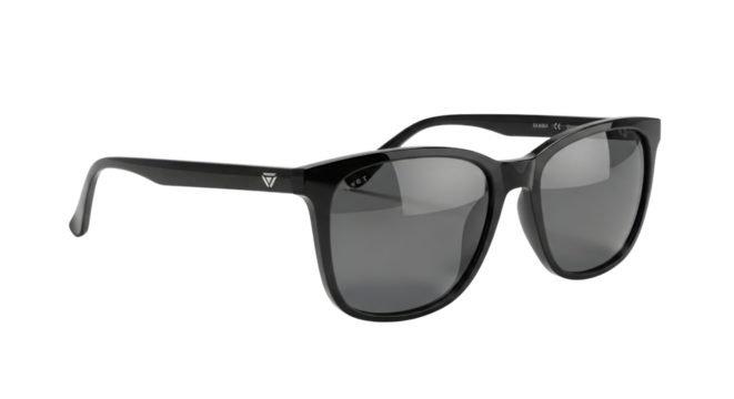 Black framed sunglasses stylishly displayed isolated PNG with Transparent Background