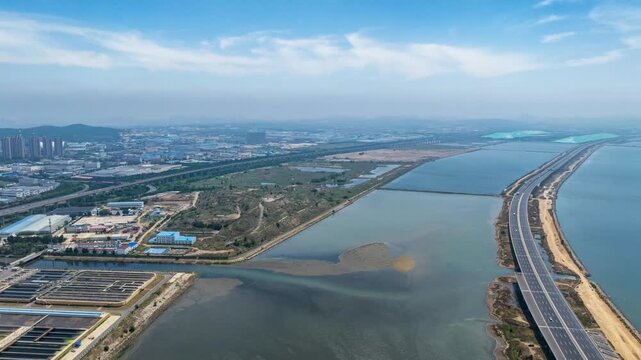 Overlooking Dalian Jinzhouwan development area