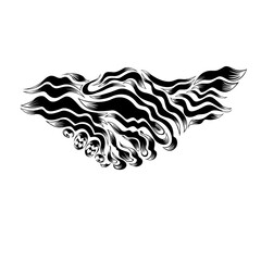 Black & white Abstract design of a handshake