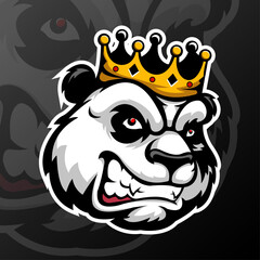 A stylized panda head, the main subject, is centered and fills most of the frame. The panda has a white face with black markings around its eyes and ears. It is wearing a bright red fedora with a blac