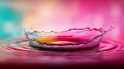 Fototapeta na wymiar Pink water splash