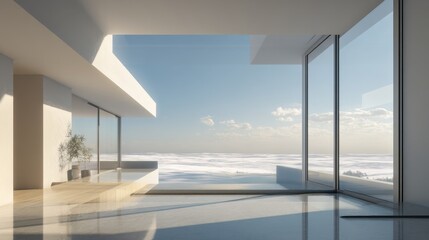 Serene Modern Architectural Masterpiece with Expansive Ocean Views and Natural Light.
