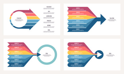 Business infographic template. Goal chart with six options, steps. Vector chart.