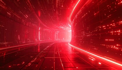 Red glowing tunnel