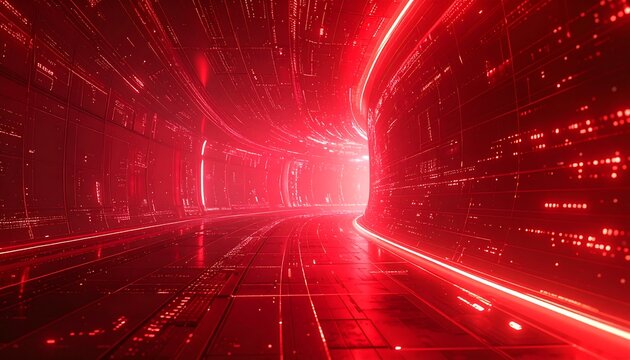 Red glowing tunnel
