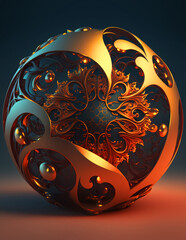 Orb of Elegance – Fractal Precision and Symbolic Geometry, Digital, Conceptual, Abstract, Emotion, Strategy, Structure, Fantasy