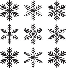 Black snowflakes winter cold