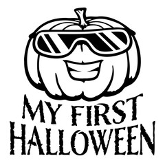 Pumpkin My First Halloween Baby Cute Funny Milestone Celebration Design