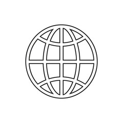 Obraz premium Global Network World Icon Outline for Internet and Communication Themes