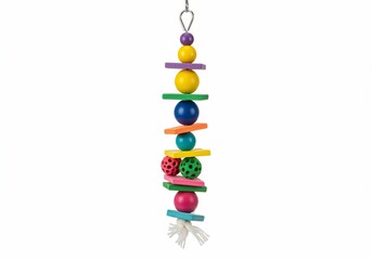 Colorful Bird Toy on White Background
