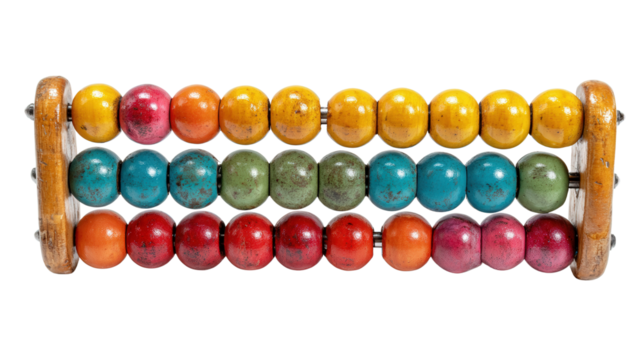Abacus bead piece background isolated on a Transparent background, PNG file. - Powered by Adobe