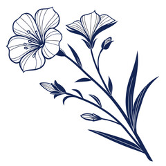 flax blue with leaves