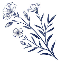 black and white flax blue