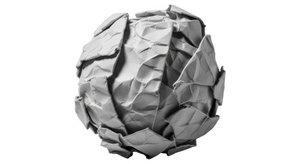 Fototapeta premium Isolated crumpled gray paper ball, abandoned idea, rejection symbol, creative block, fail
