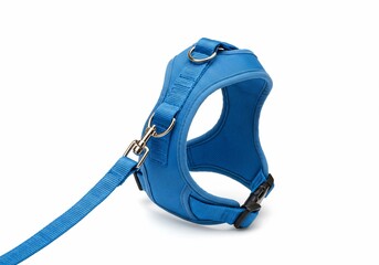 Blue Dog Harness Isolated on White Background
