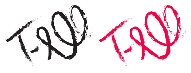 Grunge Free Hand Drawn Scribble text, Black and Red Brushstroke Style Vector Element Free, Free